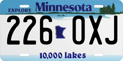 MN license plate 226OXJ