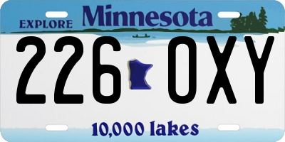 MN license plate 226OXY