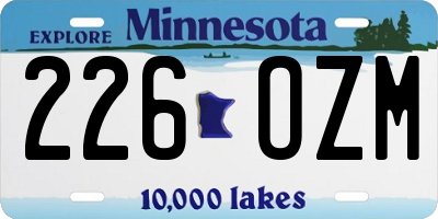 MN license plate 226OZM