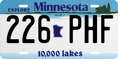 MN license plate 226PHF
