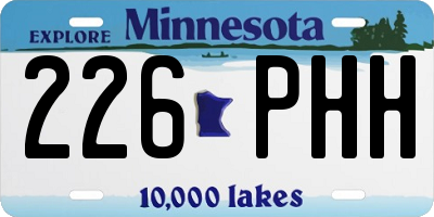 MN license plate 226PHH