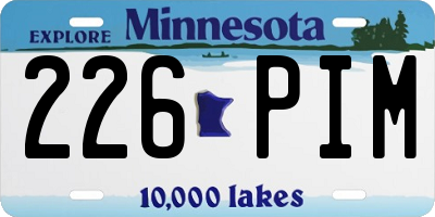 MN license plate 226PIM