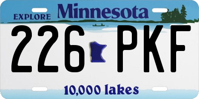 MN license plate 226PKF
