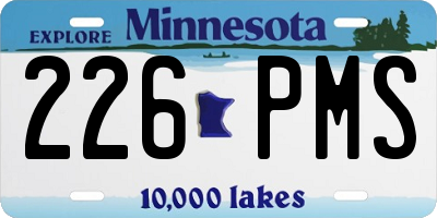 MN license plate 226PMS