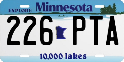 MN license plate 226PTA