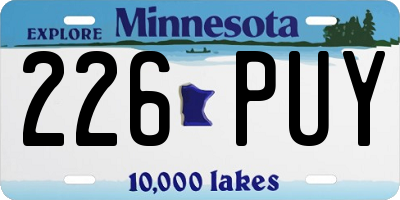 MN license plate 226PUY