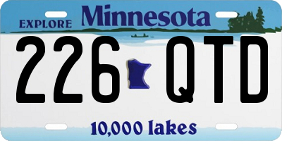 MN license plate 226QTD