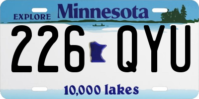 MN license plate 226QYU
