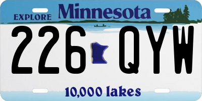 MN license plate 226QYW