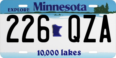 MN license plate 226QZA
