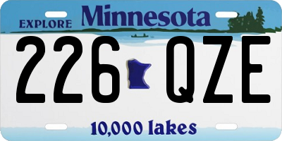 MN license plate 226QZE