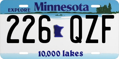 MN license plate 226QZF