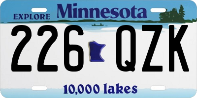 MN license plate 226QZK