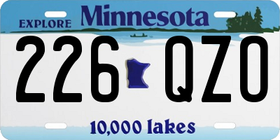 MN license plate 226QZO