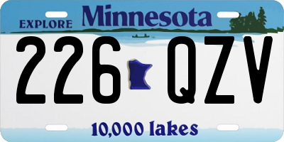 MN license plate 226QZV