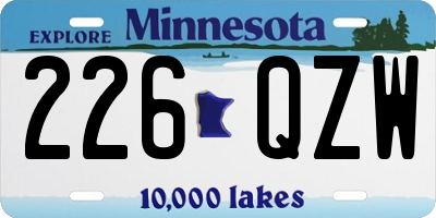 MN license plate 226QZW