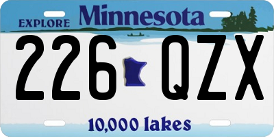 MN license plate 226QZX