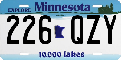 MN license plate 226QZY