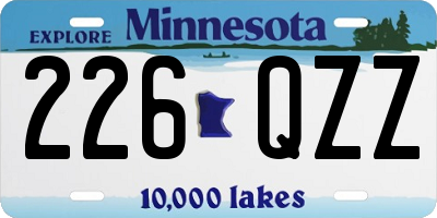 MN license plate 226QZZ