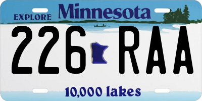 MN license plate 226RAA