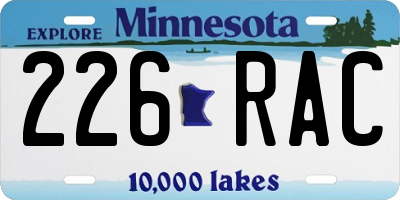 MN license plate 226RAC