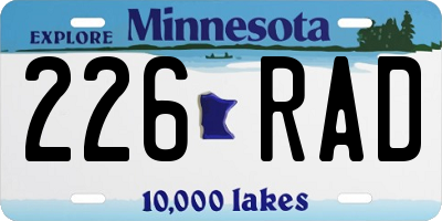 MN license plate 226RAD