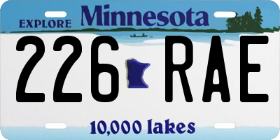 MN license plate 226RAE