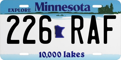 MN license plate 226RAF