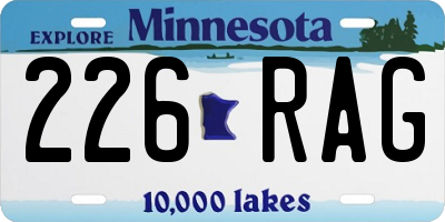 MN license plate 226RAG