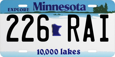 MN license plate 226RAI