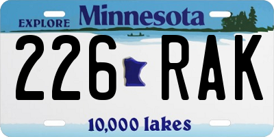 MN license plate 226RAK