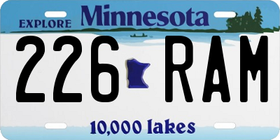 MN license plate 226RAM