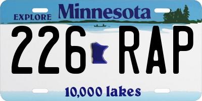 MN license plate 226RAP