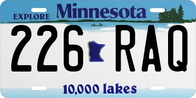 MN license plate 226RAQ