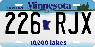 MN license plate 226RJX