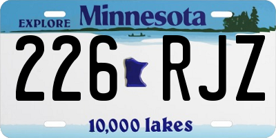 MN license plate 226RJZ