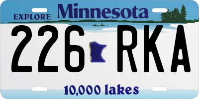 MN license plate 226RKA