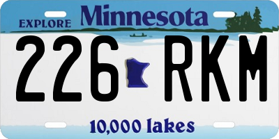 MN license plate 226RKM