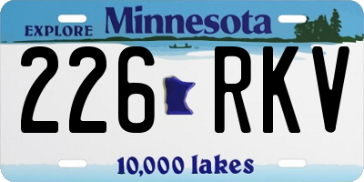 MN license plate 226RKV
