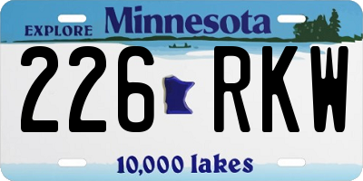 MN license plate 226RKW