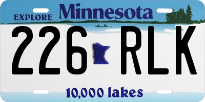 MN license plate 226RLK
