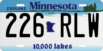 MN license plate 226RLW