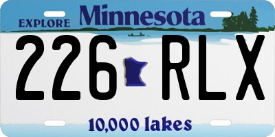 MN license plate 226RLX