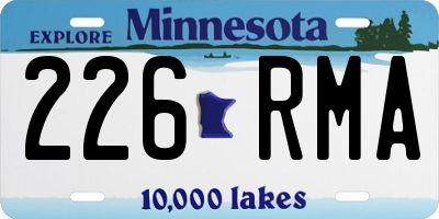 MN license plate 226RMA