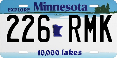 MN license plate 226RMK