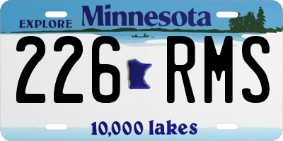 MN license plate 226RMS