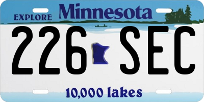 MN license plate 226SEC
