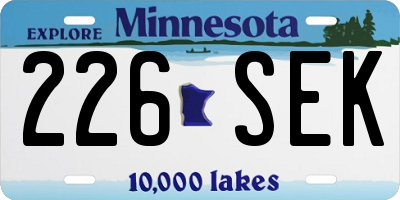 MN license plate 226SEK