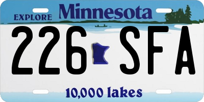 MN license plate 226SFA