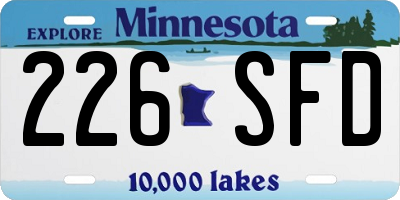 MN license plate 226SFD